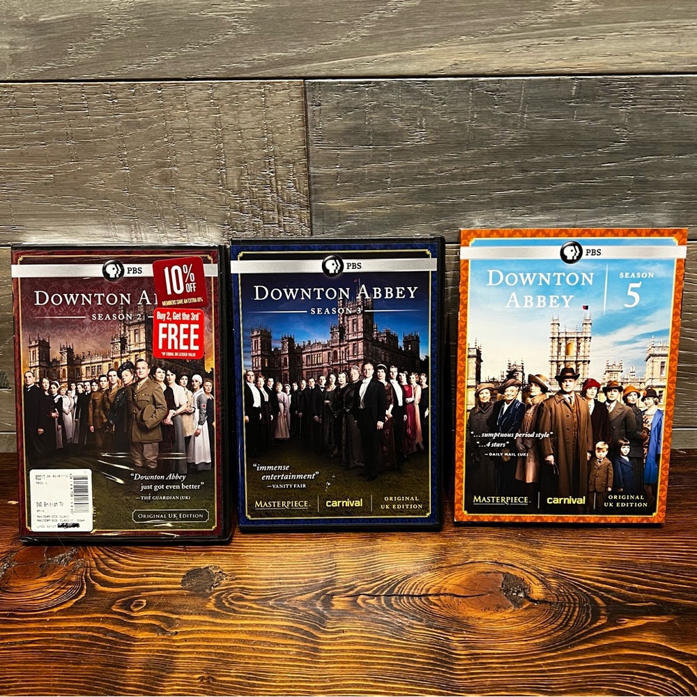 Downtown Abbey DVD‎ Lot of 3 Seasons 2 New, 3 Preowned  & 5 New PBS